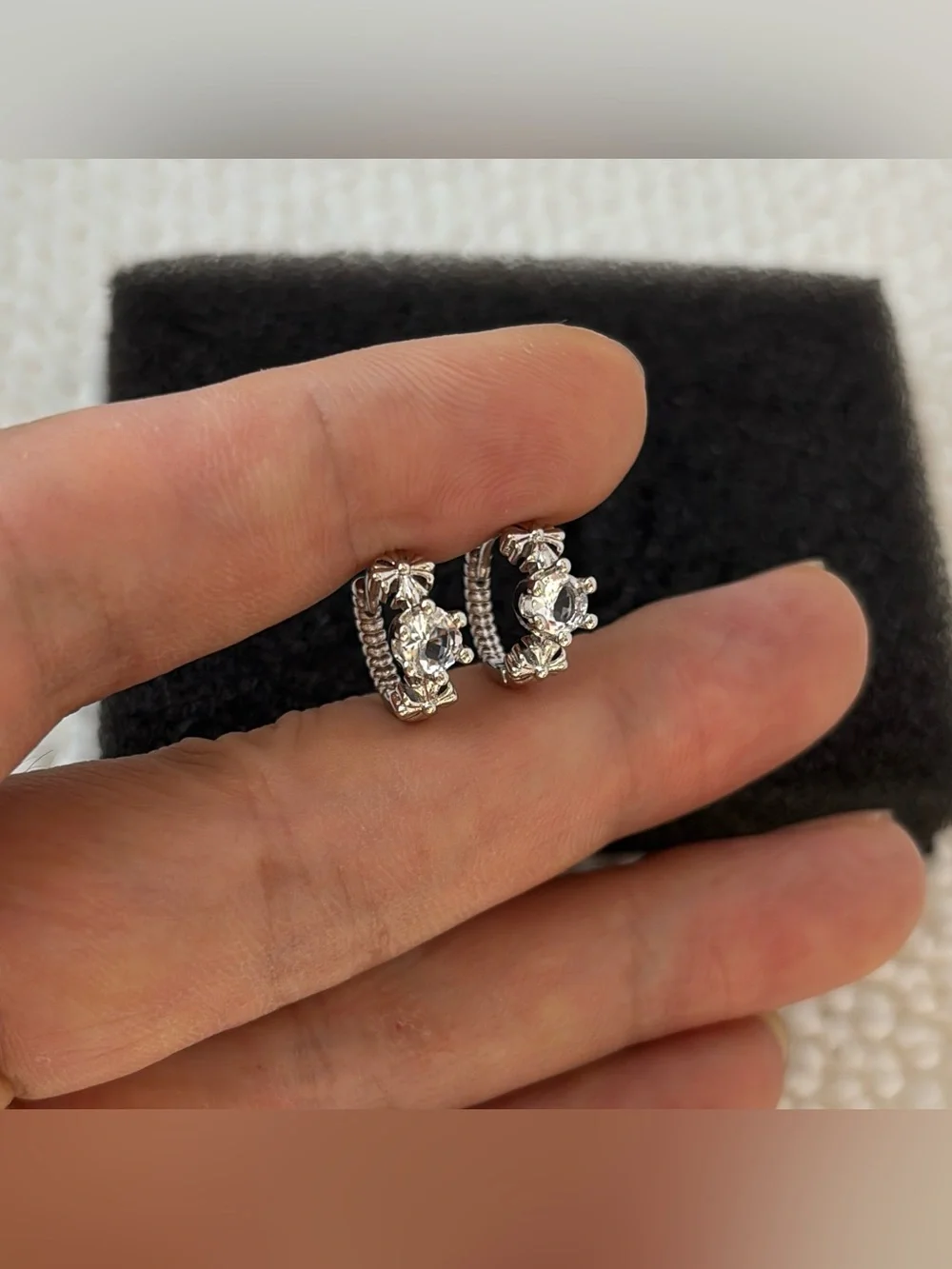 13mm CZ Small Hoop Earrings for Men Women Hip Hop Punk Streetwear Unisex Earring
